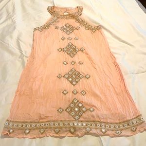 Kalypso Chic Pink Mirrored Beach Dress Medium